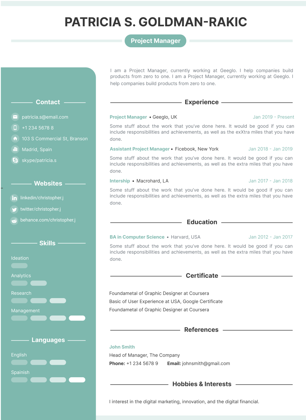 resume template